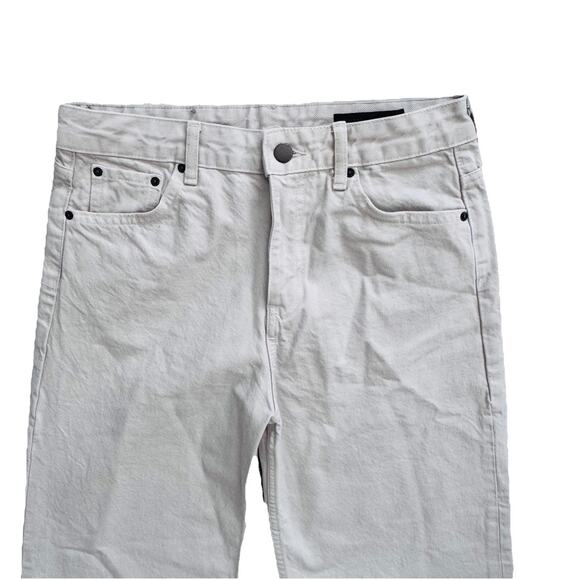 New Zara Cream Beige Wide Leg High Rise Denim Jeans Womens Sz 6 Boho - Picture 2 of 7